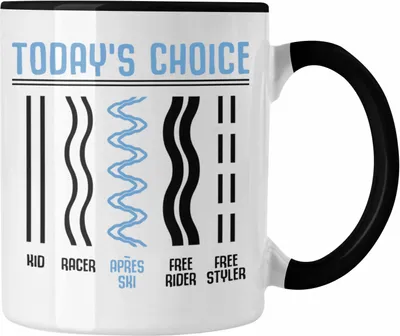 Produktbild von Trendation - Apres Ski Tasse Geschenk Grafik Geschenkidee Skifahrer Geschenk Winter Berge (Schwarz)