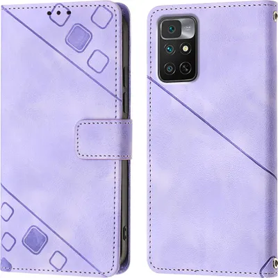 Produktbild von Hülle für Xiaomi Redmi 10 Prägung Flip Leder Brieftasche Schutzhülle mit Ständer Lila