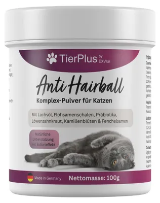 Produktbild von TierPlus Anti Hairball Komplex Pulver für Katzen