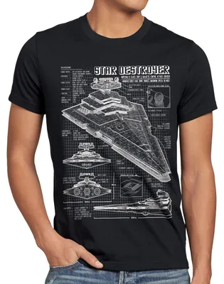 Produktbild von A.N.T. Sternenzerstörer Herren T-Shirt blaupause raumschiff