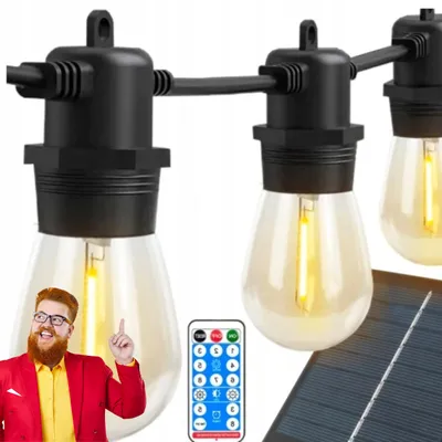 Produktbild von Decorya LED Solar Lichterkette 10m 10x E27 Warmweiß