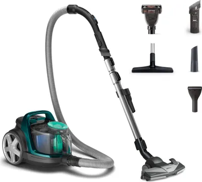 Produktbild von Philips Beutelloser Staubsauger 5000 Series, Turbobürste, 99.9 % Staubaufnahme, 900 W, Schwarz (FC9555/09)