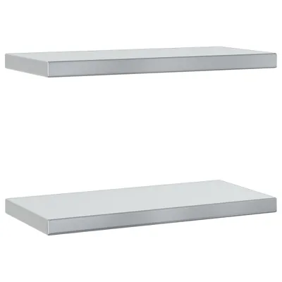 Zdjęcie produktu dla Półki ścienne, 2 szt., 50x23,5 cm, srebrna stal nierdzewna