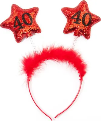 Produktbild von Oblique Unique Haarreif Haarreifen 40. Geburtstag Birthday Party - rot