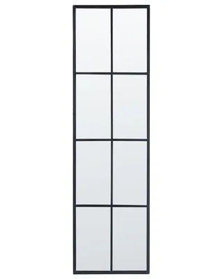 Produktbild von BELIANI Wandspiegel Schwarz Metall Rechteckig mit Schmalem Rahmen Fensteroptik Sprossenfenster Modern Wohnzimmer Schlafzimmer Flur Esszimmer Wanddeko