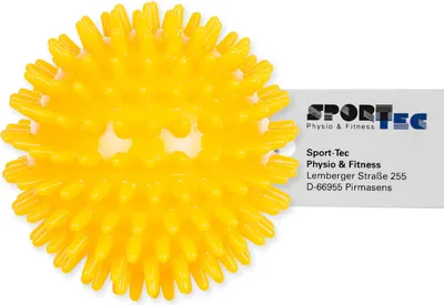 Produktbild von Igelball Massageball Reflexzonen Massage Selbstmassage mittel 8 cm gelb