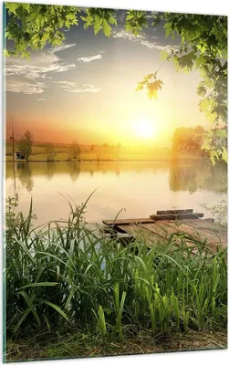 Produktbild von Bilder auf glas - Einteilig - Brücke See - 50x70cm - Glasbilder - Wandbilder - Bilder - Kunstdruck - zum Aufhängen bereit - Wanddekoration aus Glas - Glas Bilder - Wandbild auf Glas - GPA50x70-3914