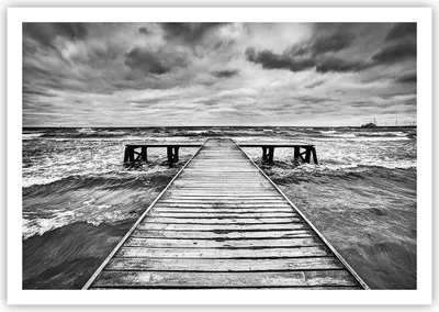Produktbild von Poster - Poster ohne Rahmen - Brücke Meer Welle - 100x70 cm - Wand Bild - Wanddeko - Wandbilder - Kunstposter - Wandposter - Bilder - Kunstdruck - Wanddekoration - Wandbild - P2XAA100x70-3637
