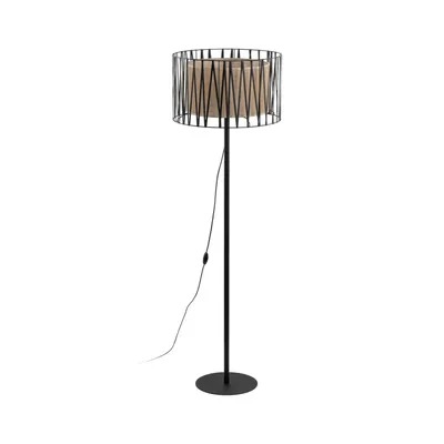 Immagine prodotto di Lampada da terra in metallo E27 158 cm nero marrone rotonda moderna