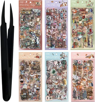 Obrázek produktu pro Sada samolepek do scrapbooku, 563 kusů, voděodolné, 36 listů, pro kreativní projekty