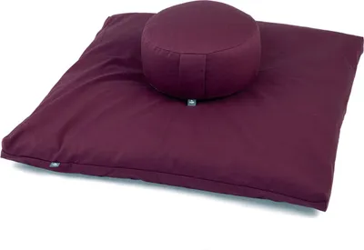 Produktbild von Meditations-Set ECO | Meditationskissen Rondo + Zabuton aubergine | Dinkelhülsen