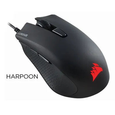 Produktbild von Corsair Harpoon RGB, rechts, Optisch, USB Typ-A, 6000 DPI, Schwarz