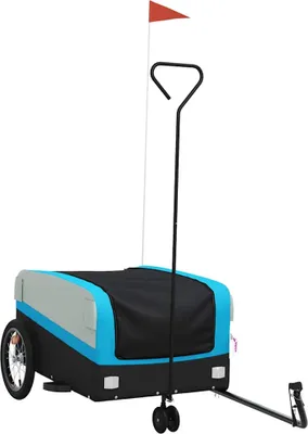 Produktbild von vidaXL Fahrradanhänger Schwarz und Blau 45 kg Eisen