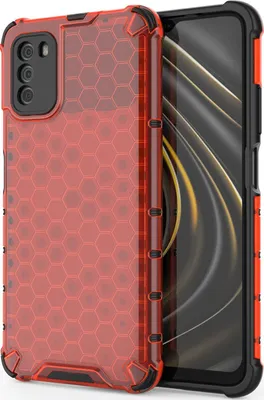 Produktbild von Mobigear Honeycomb  POCO M3 Hülle Hardcase Backcover Stoßfest - Rot