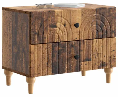 Image de vidaXL Table de chevet en bois recyclé 62 x 34,5 x 48 cm, aggloméré