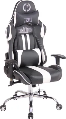 Produktbild von CLP Gaming Bürostuhl Limit XM Kunstleder mit Massagefunktion | Farbe schwarz/weiß