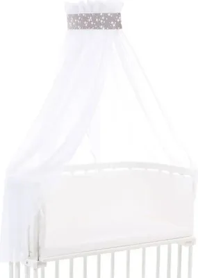 Produktbild von babybay Himmel Piqué mit Band passend für alle Modelle, taupe Sterne weiß