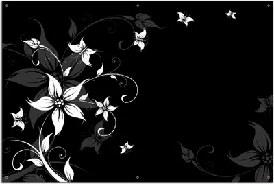 Produktbild von Wallario Outdoor-Poster für Garten oder Balkon, Motiv Blumenranke in Schwarz-Weiß, in ca. 61 x 91,50 cm