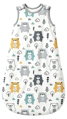 Immagine prodotto di Sacco nanna invernale per neonati, 2,5 Tog - 100% cotone - Motivo orso - 18-24 mesi