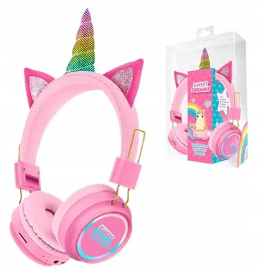 Zdjęcie produktu dla Słuchawki Jednorożec Unicorn Bezprzewodowe Nauszne Bluetooth LED dla Dzieci / KL11419