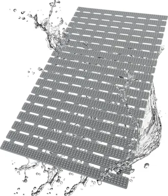 Image de Tapis de baignoire antidérapant 68x38cm Tapis antidérapant Ventouses Gris