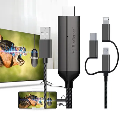 Produktbild von Kabelgebundener HD-Streaming-TV-Stick (Dongle) mit USB 3.0 Plug-and-Play Bildschirmspiegelung für Android-Geräte und HDTV