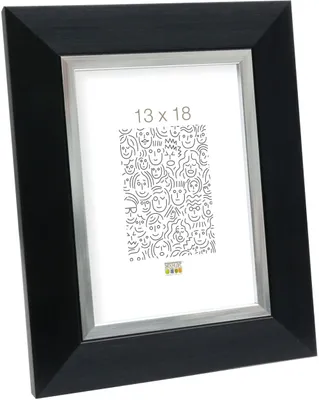 Zdjęcie produktu dla Ramka na zdjęcia Deknudt, plastikowa, model S41N, czarna, 15x15 cm, z wysokiej jakości szkłem