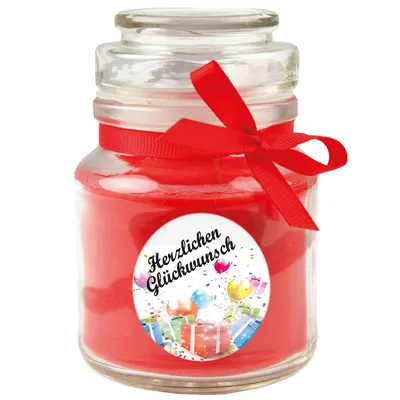 Image de Bougie parfumée dans un pot en verre « Rose » – Cadeaux d'anniversaire, petit pot à bonbons avec couvercle, durée de combustion d'environ 30 heures, décoration de cadeau