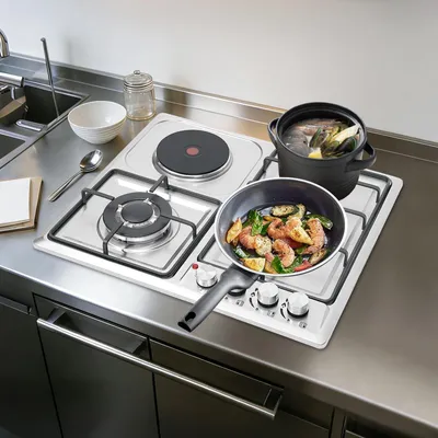 Produktbild von Edelstahl Gaskochfeld mit 4 Brennern für Zuhause und Camper
