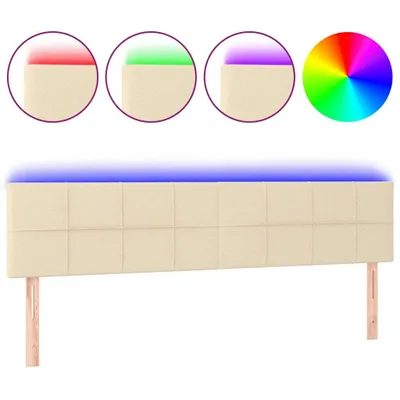 Produktbild von vidaXL LED Kopfteil Creme 160x5x78/88 cm Stoff