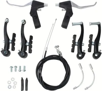 Produktbild von V-Brake-Bremsset, schwarz, leicht & stark, einfache Montage – für Mountainbike, Rennrad & Fahrrad, zuverlässige Bremsleistung