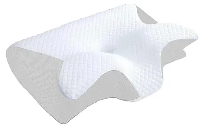 Image de Coussin de soutien cervical, Soutien ergonomique, Rembourrage en mousse à mémoire de forme, Blanc