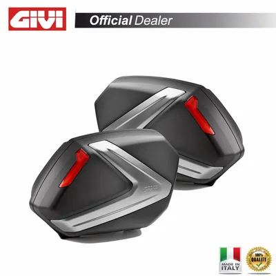 Immagine prodotto di Coppia valigie laterali Monokey Side GIVI V37 nero rosso 37L
