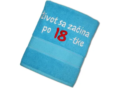 Obrázok produktu pre Osuška Život sa začína po 18-tke, tyrkysová