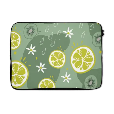 Produktbild von MuchoWow® Laptop Hülle 14 ZollSommer - Zitrusfrüchte - Kiwi - Blumen Laptoptasche - Laptoptasche - Stoßsicher - Schutzhaube