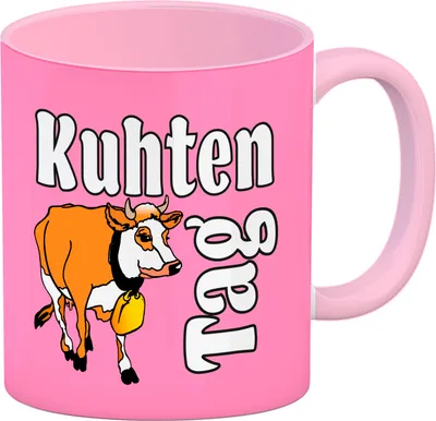 Produktbild von Kuhten Tag Kaffeebecher Rosa in pink mit Kuh zum Thema Bauernhof