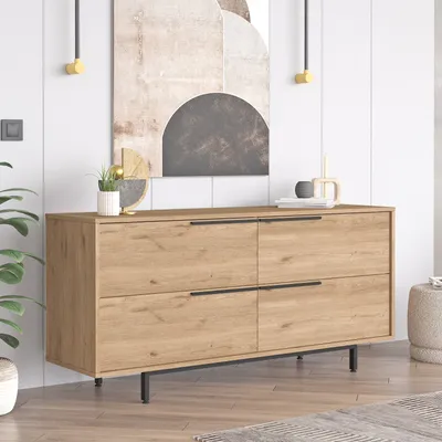 Produktbild von Skye Decor, On3-S, Konsole, 100 % MELAMINBESCHICHTETE SPANPLATTEN, Nussbaum, 160 x 44,5 x 74,3 cm