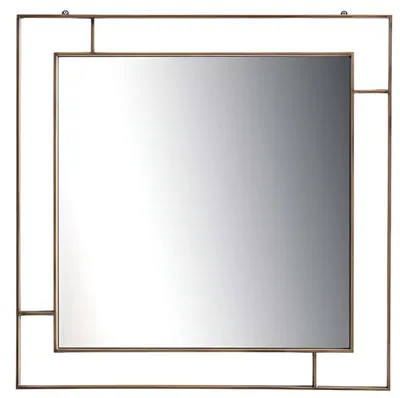 Produktbild von Moderner Wandspiegel mit Metallrahmen und elegantem Akzentdesign