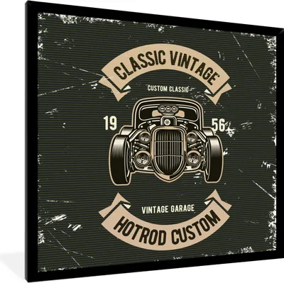 Produktbild von MuchoWow® MuchoWow® Gerahmtes Poster Auto - Oldtimer - Zitat 40x40 cm - Poster mit zchwarzem Bilderrahmen - Mit Rahmen - Wanddekoration Schlafzimmer