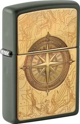 Obrázok produktu pre Zapa?ova? Zippo Topographic Compass so zlatou plaketou benzínový vetruodolný
