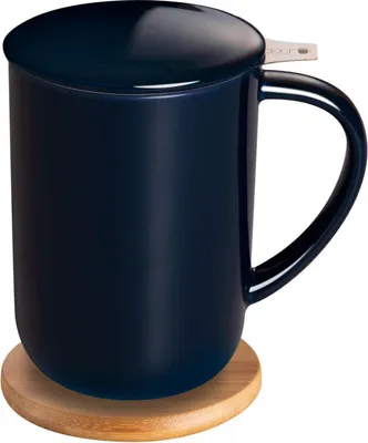 Obrázok produktu pre CEEFU Čajová šálka Porcelánové čajové sitko s vekom Podložka námornícka modrá - šetrná k životnému prostrediu a všestranná - darček pre milovníkov čaju