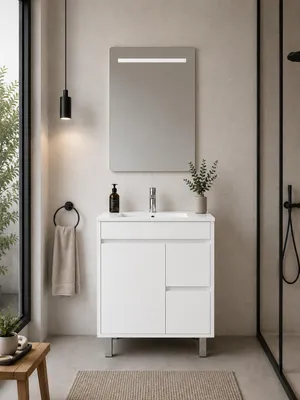 ORIGEN BATH ISQUIA Badmöbel mit Waschbecken 60x45 cm, Weiß