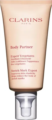 Zdjęcie produktu dla Clarins Body Partner, Kremowy, Kobiety, Przeciw rozciąganiu, Uspokajający, Elastyczność, Kojąca, Uniwersalne, 170 ml, Tubka