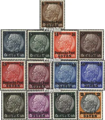 Produktbild von Briefmarken Generalgouvernement 1939 Mi 1-13 (kompl.Ausg.) gestempelt Hindenburg