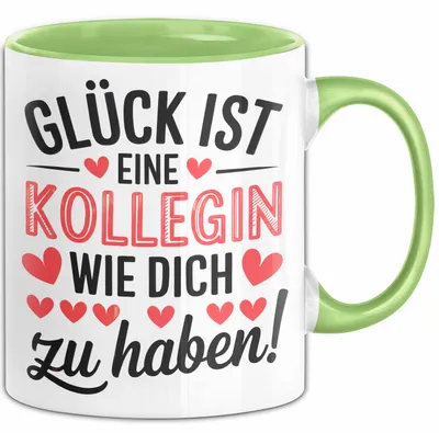 Produktbild von Bürokollege Tasse Geschenk Lustige Geschenkidee Spruch Glück Ist Eine Kollegin Wie Dich Zu Haben! (Grün)