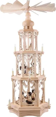 Produktbild von 3-stöckige Pyramide Walddesign - elektrisch mit Figuren (105cm) von Manufaktur Seidel