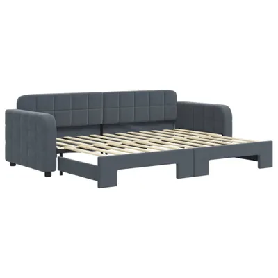 Produktbild von vidaXL Tagesbett Ausziehbar Dunkelgrau 80x200 cm Samt