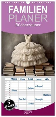 Produktbild von Familienplaner 2027 - Bücherzauber mit 5 Spalten (Wandkalender, 21 x 45 cm) CALVENDO