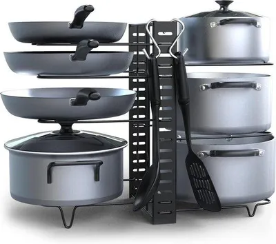 Image de Étagère à casseroles peu encombrante à 8 niveaux, 38 x 46 cm, modulable