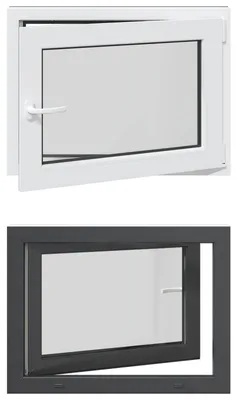 Immagine prodotto di vidaXL Finestra da cantina RISOR 60 x 100 cm in PVC e vetro, antracite